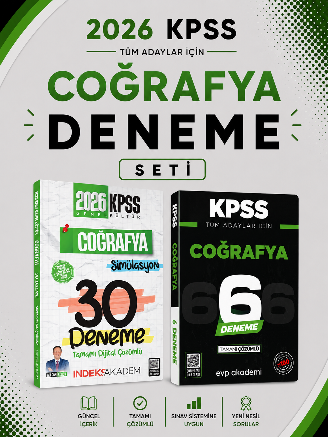 İndeks 2026 KPSS Coğrafya 30 Deneme & KPSS Coğrafya 6 Deneme EVP Akademi Seti