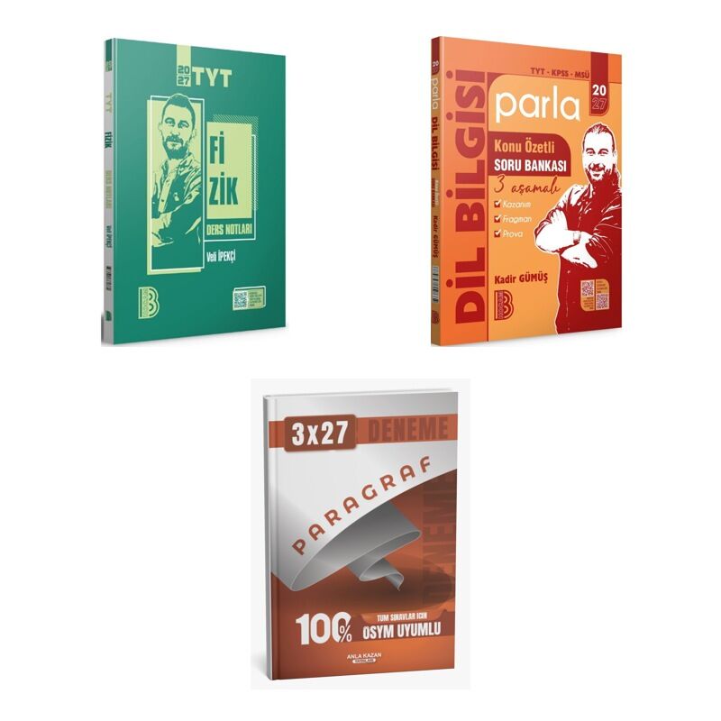 2027 Benim Hocam TYT Fizik + Türkçe KPSS MSÜ Parla Dil Bilgisi Konu Özetli Konu + Ankapade 3'lü Set