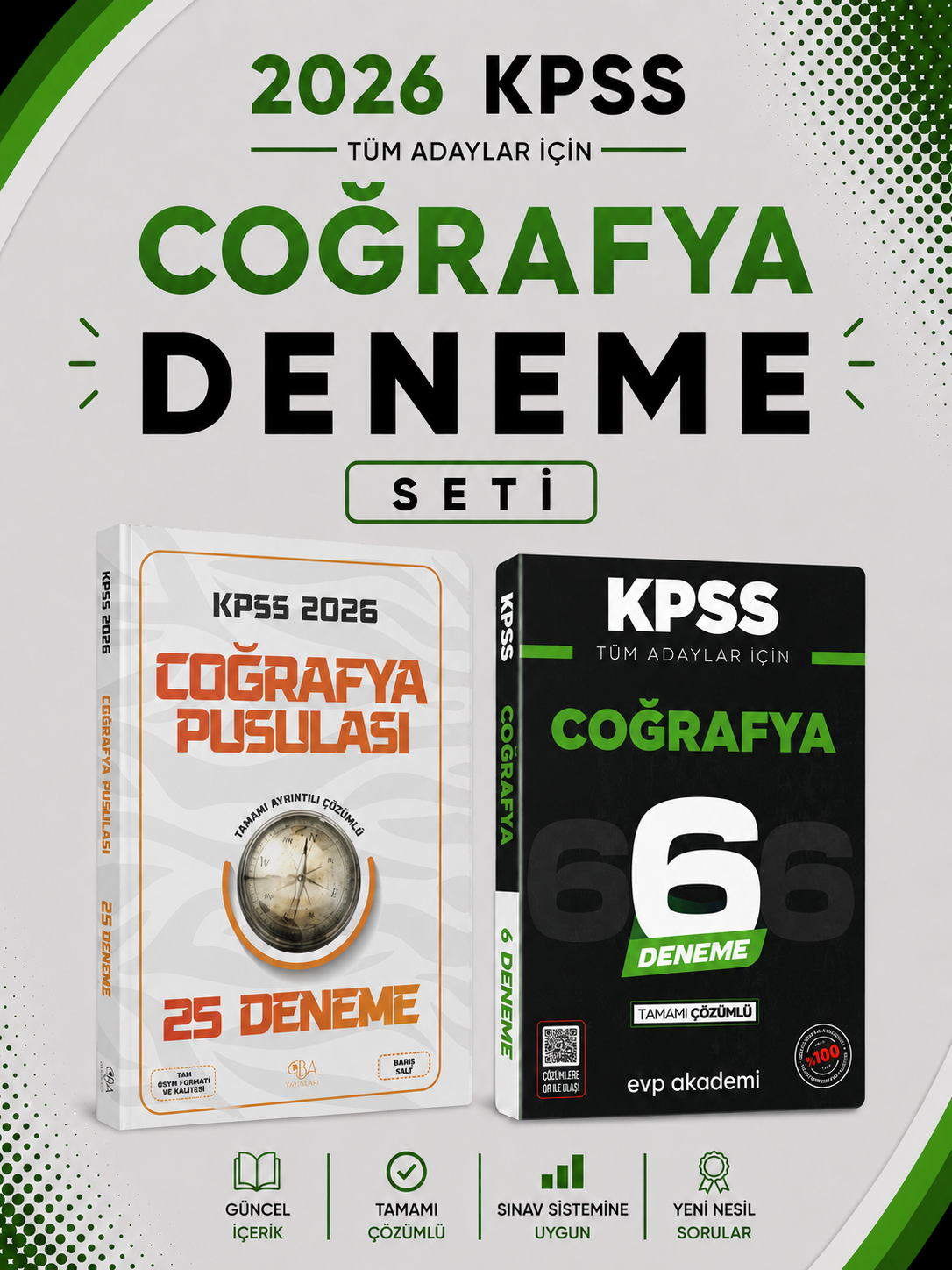 CBA Yayınları 2026 KPSS Coğrafya 25 Deneme & KPSS Coğrafya 6 Deneme EVP Akademi Seti