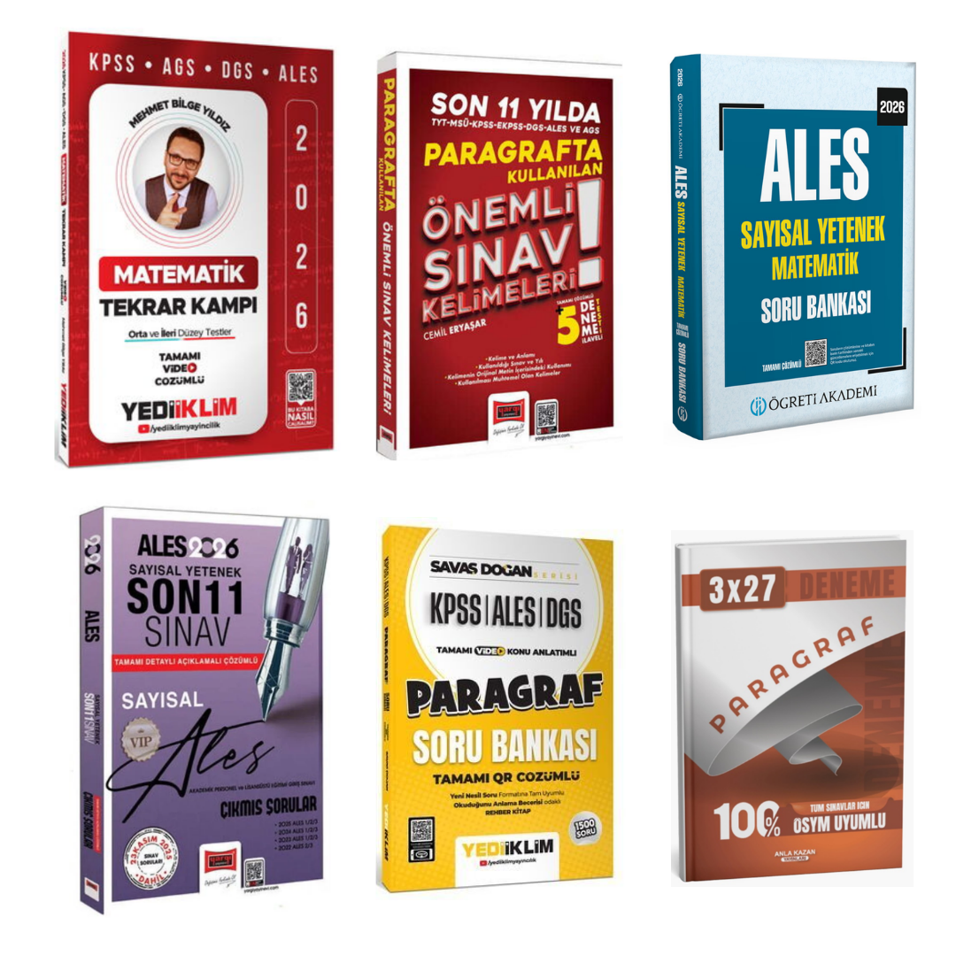 2026 Ales Konu + Ales Soru + Ales Tekrar Kampı + Ales Deneme + Paragraf Çıkmış Sorular Süper Set