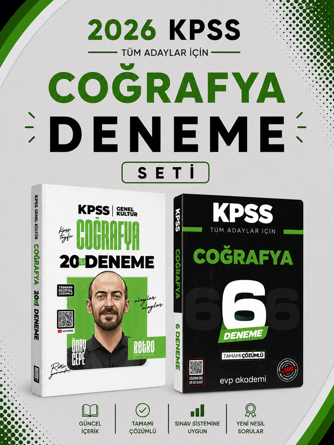 Retro 2026 KPSS Coğrafya 20 Deneme & KPSS Coğrafya 6 Deneme EVP Akademi Seti