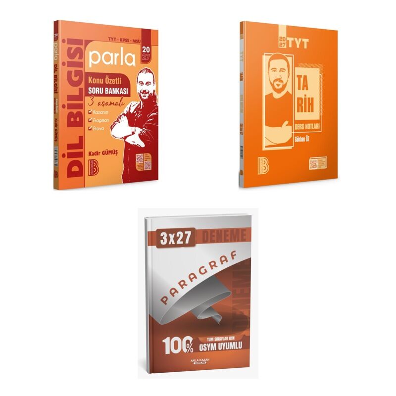 2027 Benim Hocam TYT Türkçe KPSS MSÜ Parla Dil Bilgisi Konu Özetli + Tarih Konu + Ankapade 3'lü Set