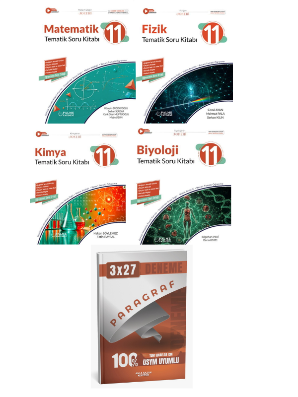 Palme 2027 11. Sınıf Matematik+ Fizik+ Kimya+ Biyoloji Joker Tematik Soru Kitabı Güncel Müfredat+ Anla Kazan Paragraf