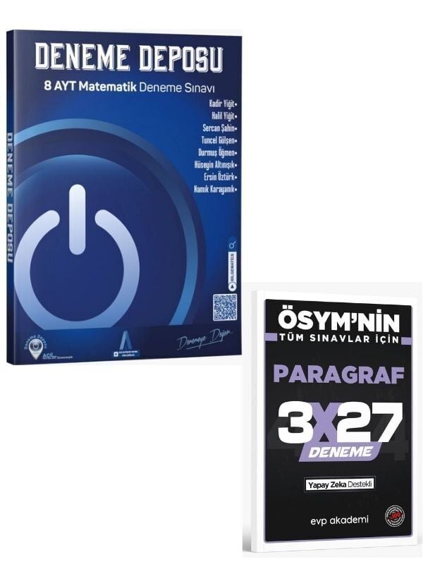Deneme Deposu 2027 AYT Matematik 8 Deneme Sınavı+ EVP Akademi Paragraf