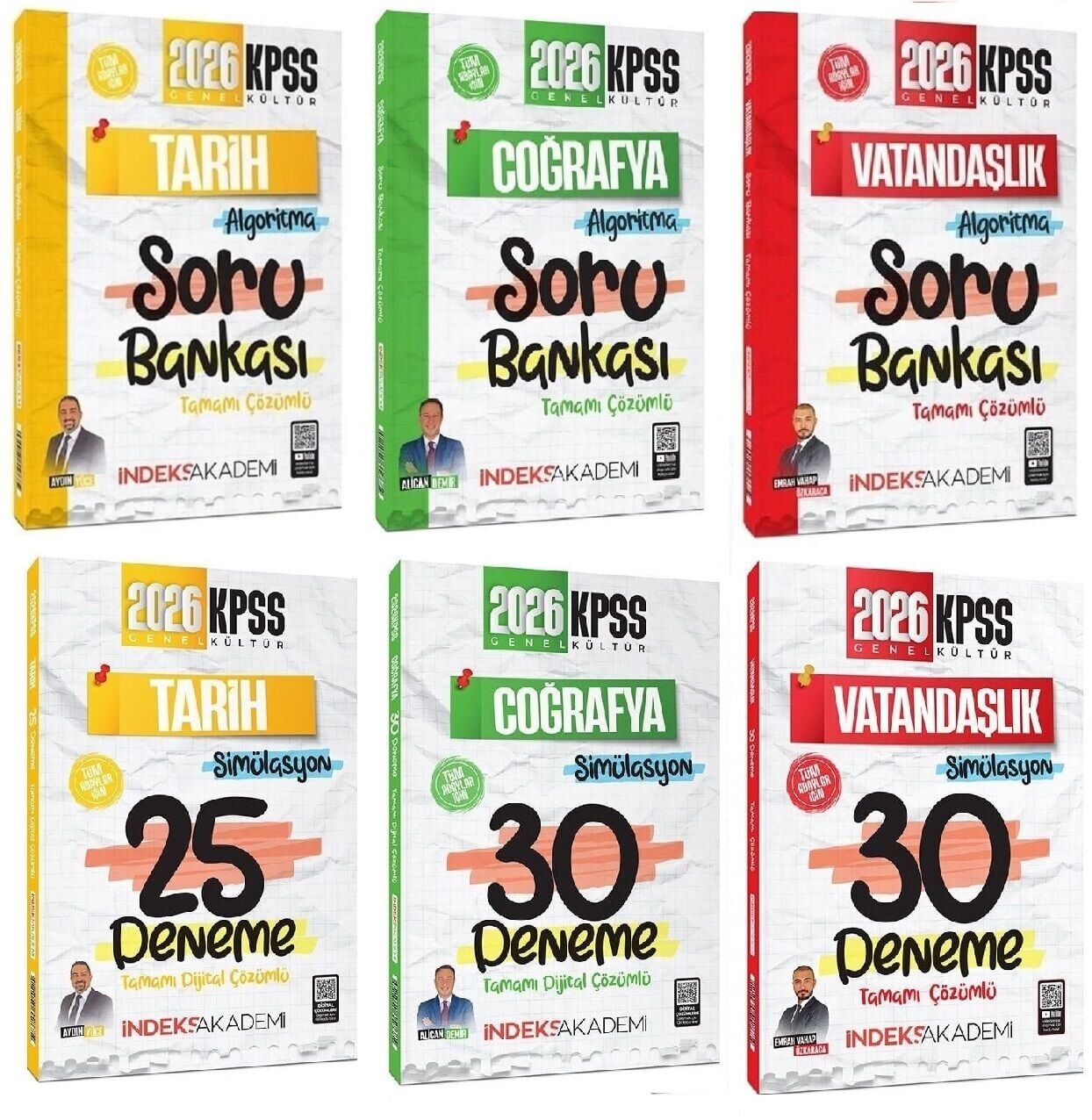 İndeks Akademi 2026 KPSS Tarih + Coğrafya + Vatandaşlık Soru Bankası + 85 Deneme 6 lı Set İndeks Akademi Yayıncılık