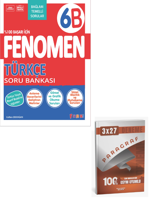 Fenomen 2027 6. Sınıf Türkçe B Fenomen Soru Bankası Güncel Müfredat+ Anla Kazan Paragraf