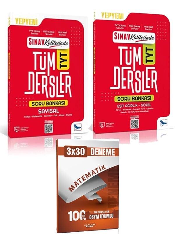 Sınav + Anla Kazan 2025 TYT Sayısal Sözel Eşit Ağırlık Soru Bankası + Matematik Deneme 3 lü Set