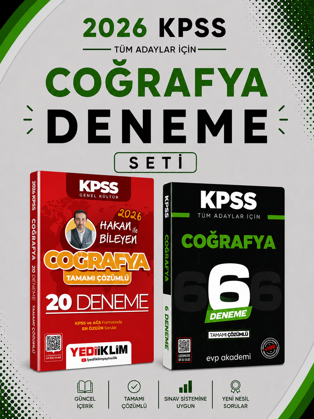 Yediiklim 2026 KPSS Coğrafya 20 Deneme & KPSS Coğrafya 6 Deneme EVP Akademi Seti