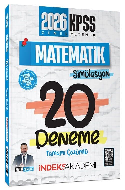 İndeks Akademi 2026 KPSS Matematik Simülasyon 20 Deneme Çözümlü - Metin Şimşek İndeks Akademi Yayıncılık