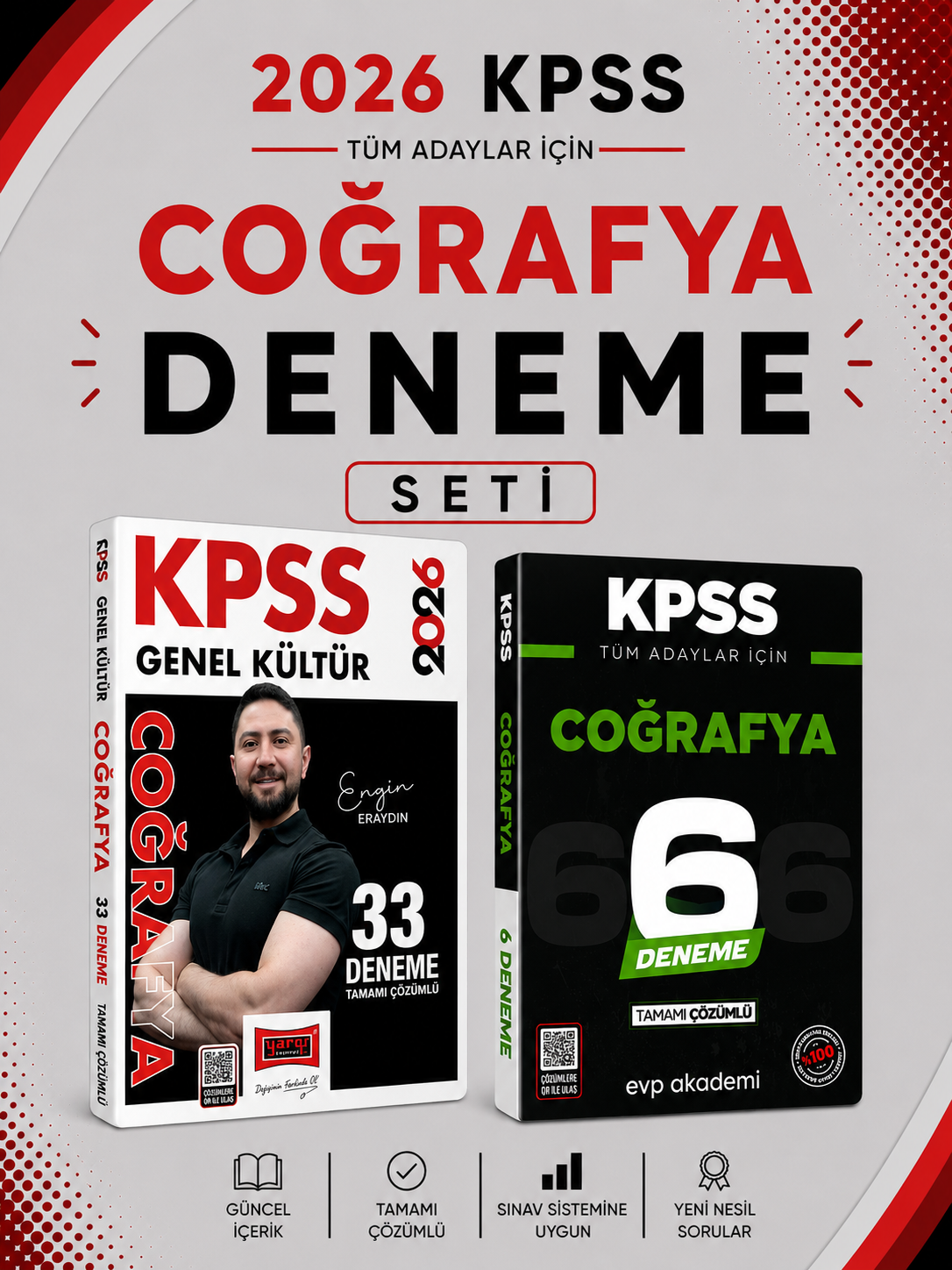 Yargı 2026 KPSS Coğrafya 33 Deneme & KPSS Coğrafya 6 Deneme EVP Akademi Seti