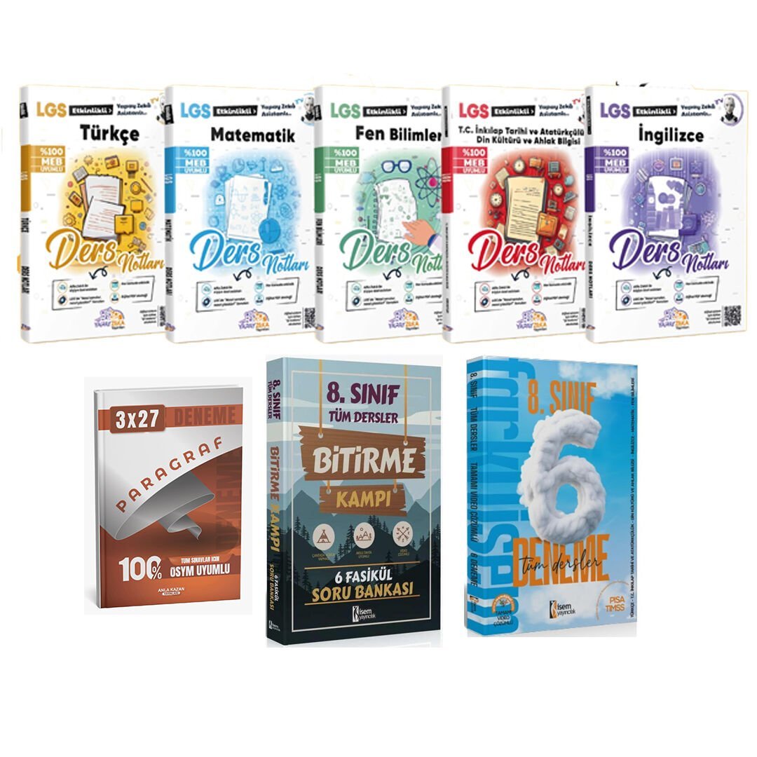 Anla Kazan 2026 LGS 8. Sınıf Tüm Dersler Kamp Konu + Soru + 6lı Deneme 8 li Set