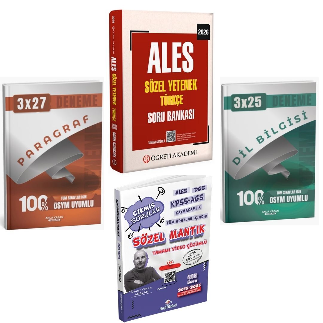 Öğreti 2026 ALES Sözel Yetenek Soru Bankası + Sözel Yetenek Çıkmış Soru ve Deneme Seti