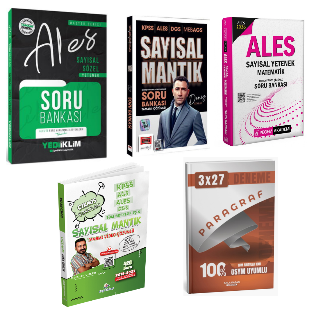 2026 ALES Sayısal - Sözel Yetenek Soru Bankası + Sözel Yetenek Çıkmış Sorular + Paragraf Deneme Seti