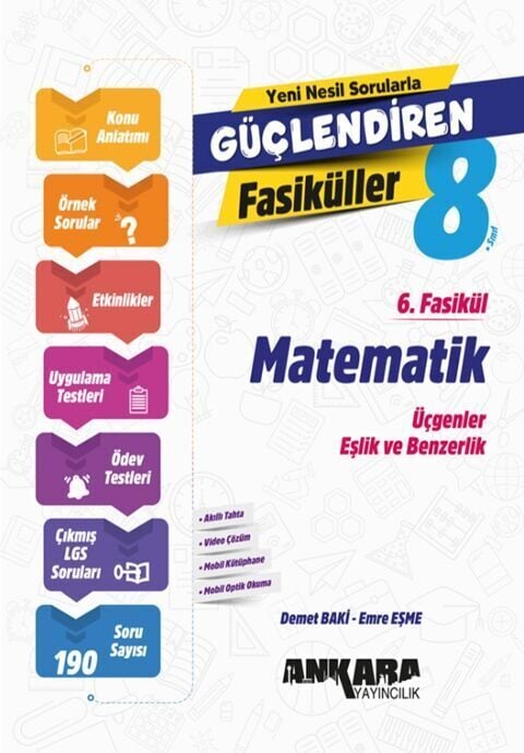 Ankara Yayıncılık 8. Sınıf Matematik Güçlendiren 6 Fasikül