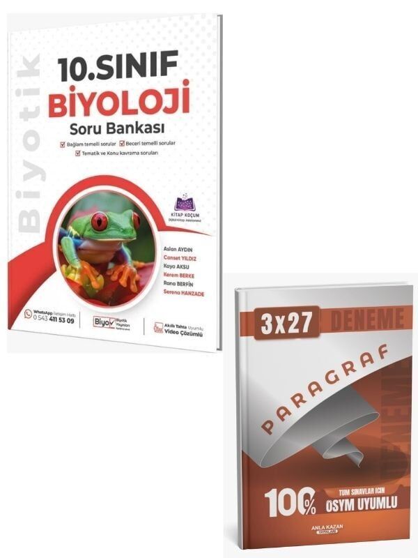 Biyotik 2027  10. Sınıf Biyoloji Soru Bankası Çözümlü + Anla Kazan Paragraf