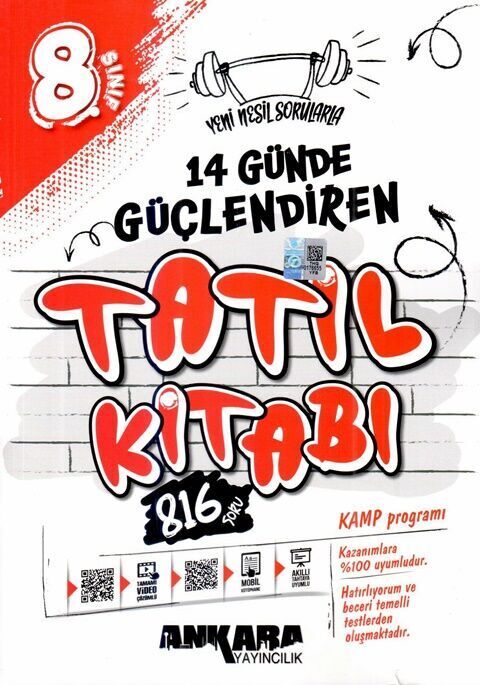 Ankara Yayıncılık 8. Sınıf 14 Günde Güçlendiren Tatil Kitabı