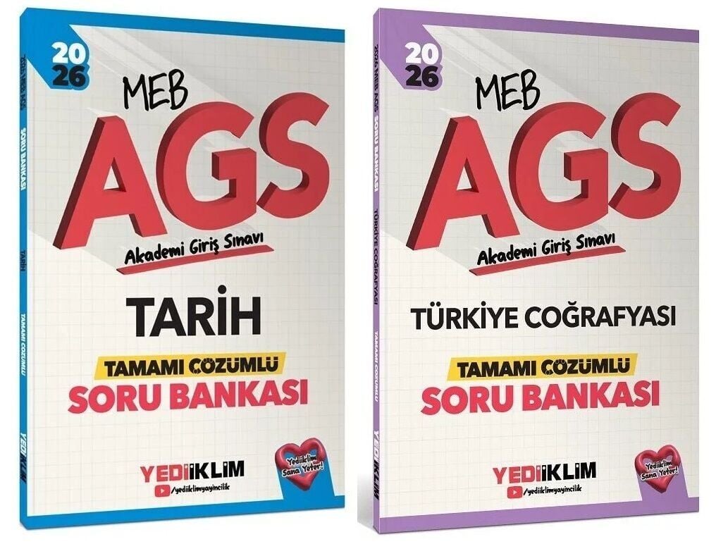 Yediiklim 2026 MEB-AGS Tarih + Türkiye Coğrafyası Soru Bankası 2 li Set Yediiklim Yayınları