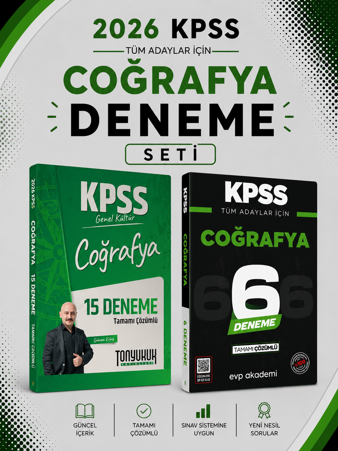 Tonyukuk 2026 KPSS Coğrafya 15 Deneme & KPSS Coğrafya 6 Deneme EVP Akademi Seti