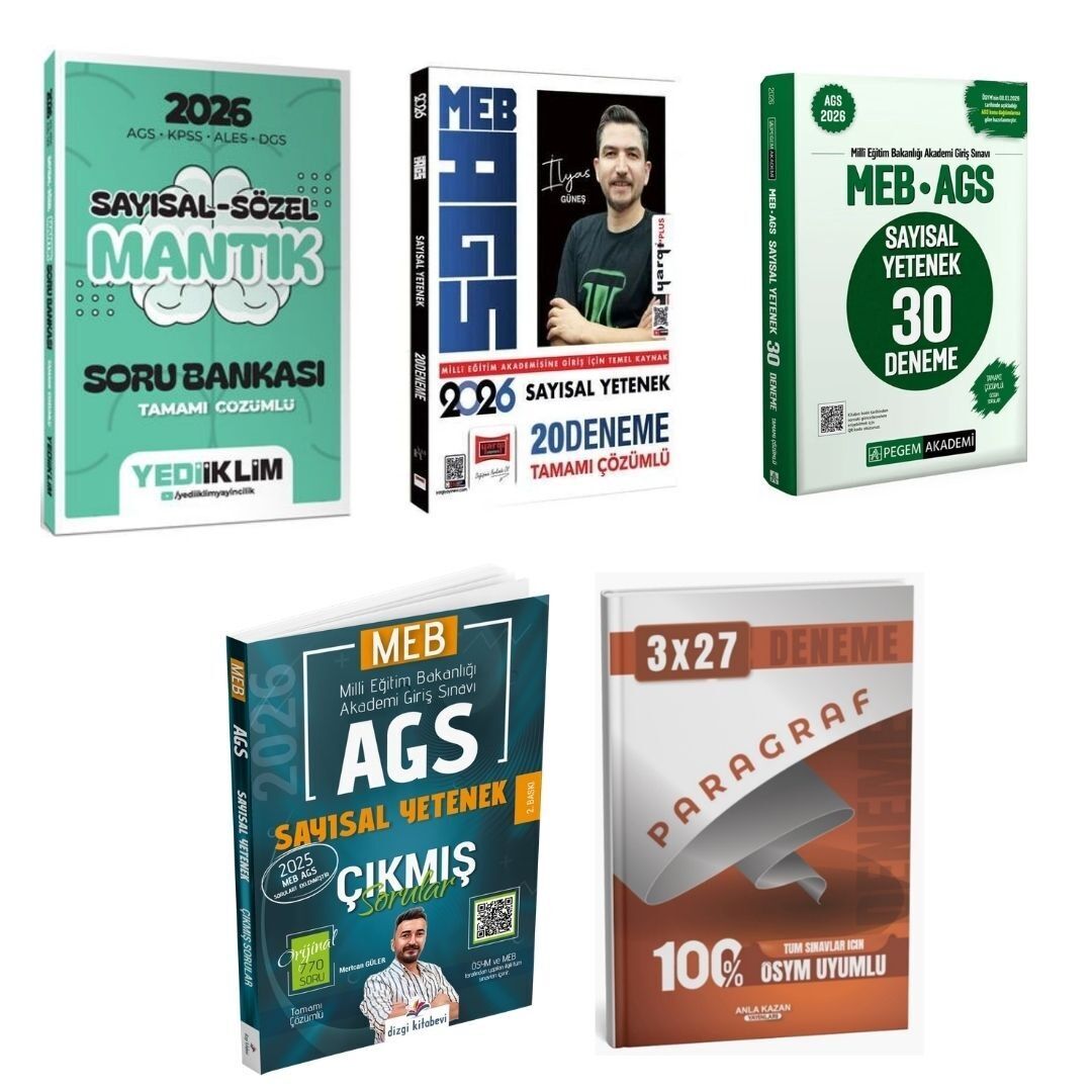Yediiklim 2026 AGS KPSS ALES DGS Sayısal Sözel Mantık Soru Bankası + AGS Sayısal Deneme + AGS Sayısal Çıkmış Sorular Seti