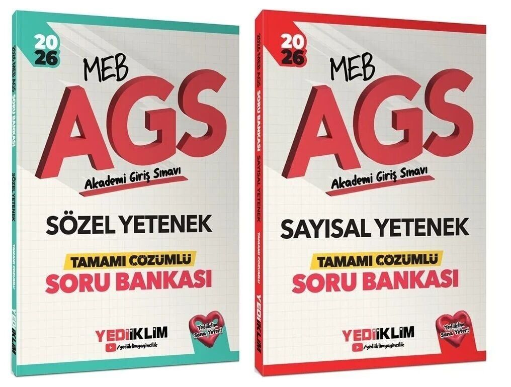 Yediiklim 2026 MEB-AGS Sözel + Sayısal Yetenek Soru Bankası 2 li Set Yediiklim Yayınları