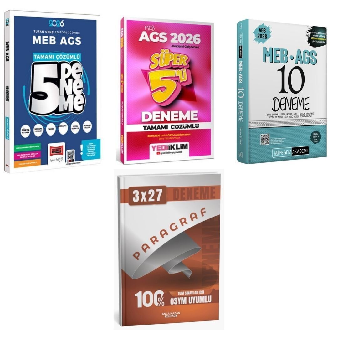 2026 MEB-AGS Tüm Dersler Tamamı Çözümlü Deneme Sınavı Karma Yayınlar Seti