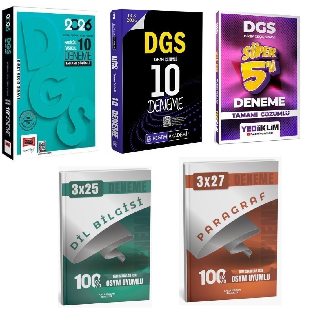 2026 DGS Tamamı Çözümlü 10 Deneme Kazandıran Süper Deneme Seti
