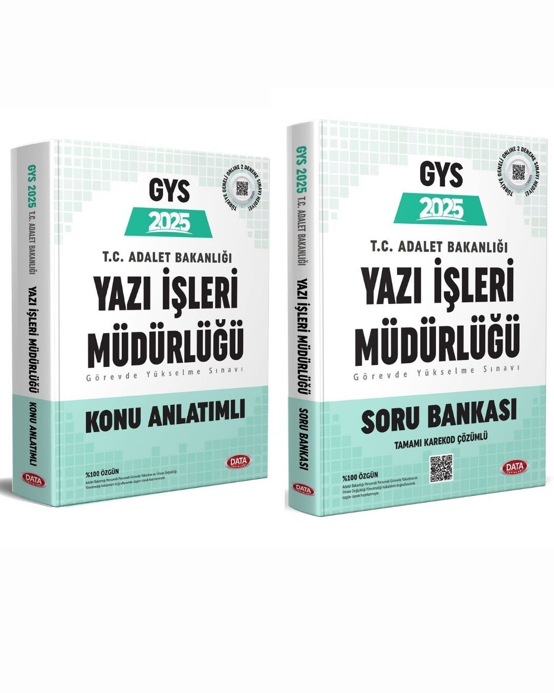 Data 2025 GYS Adalet Bakanlığı Yazı İşleri Müdürlüğü Konu + Soru 2 li Set Data Yayınları