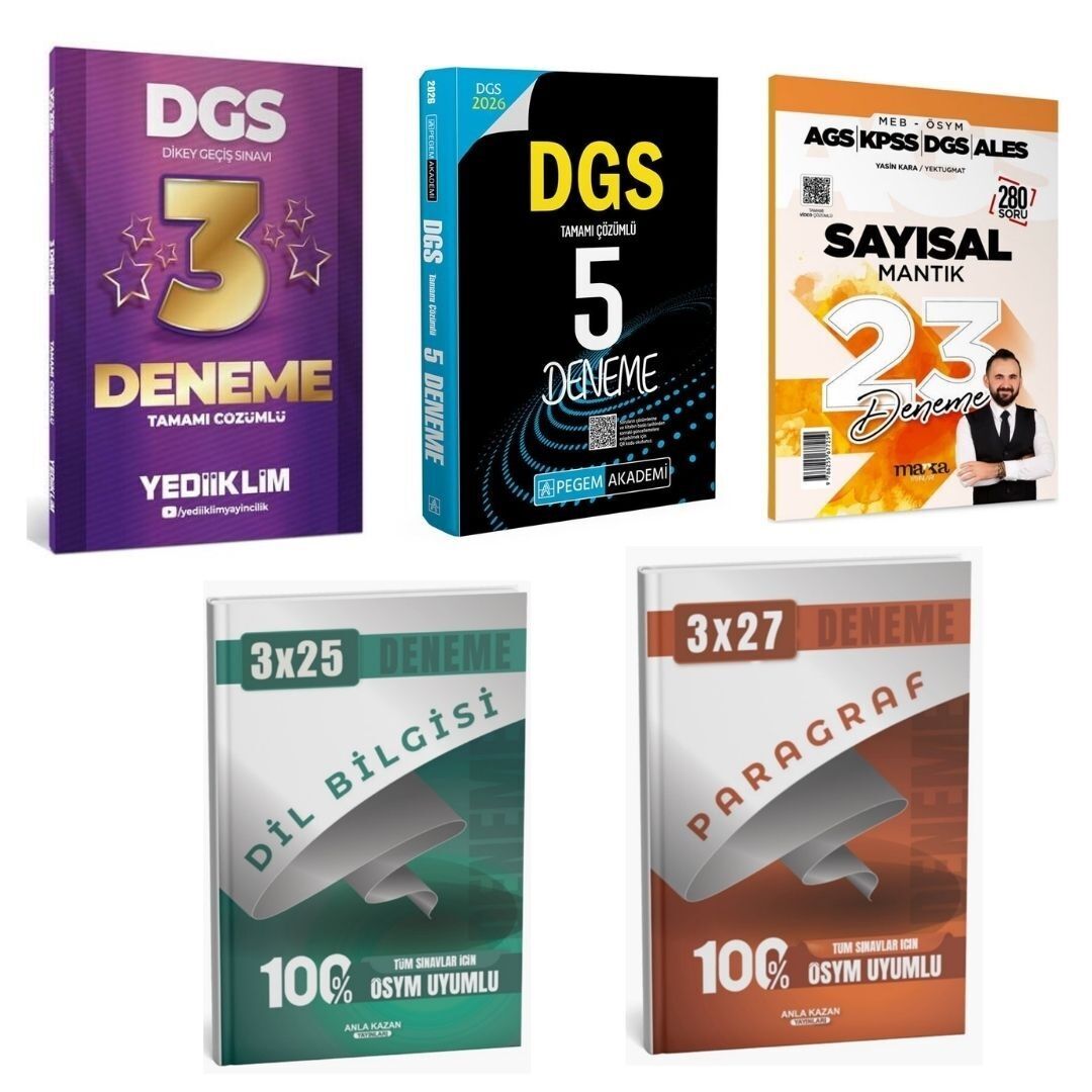 2026 DGS Tamamı Çözümlü Deneme Seti Karma Yayınlar