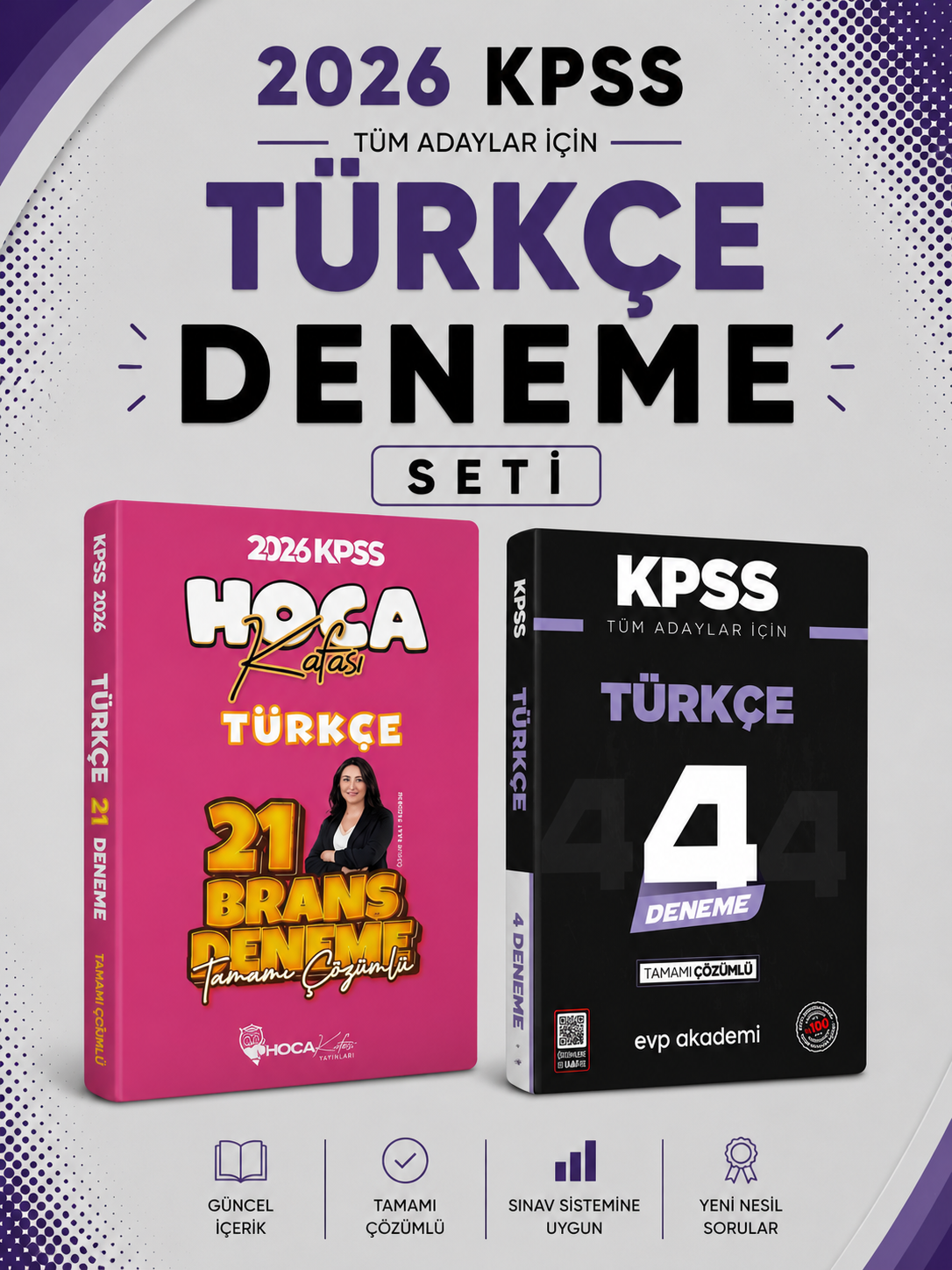 Hoca Kafası 2026 KPSS Türkçe 21 Deneme & KPSS Türkçe 4 Deneme EVP Akademi Seti