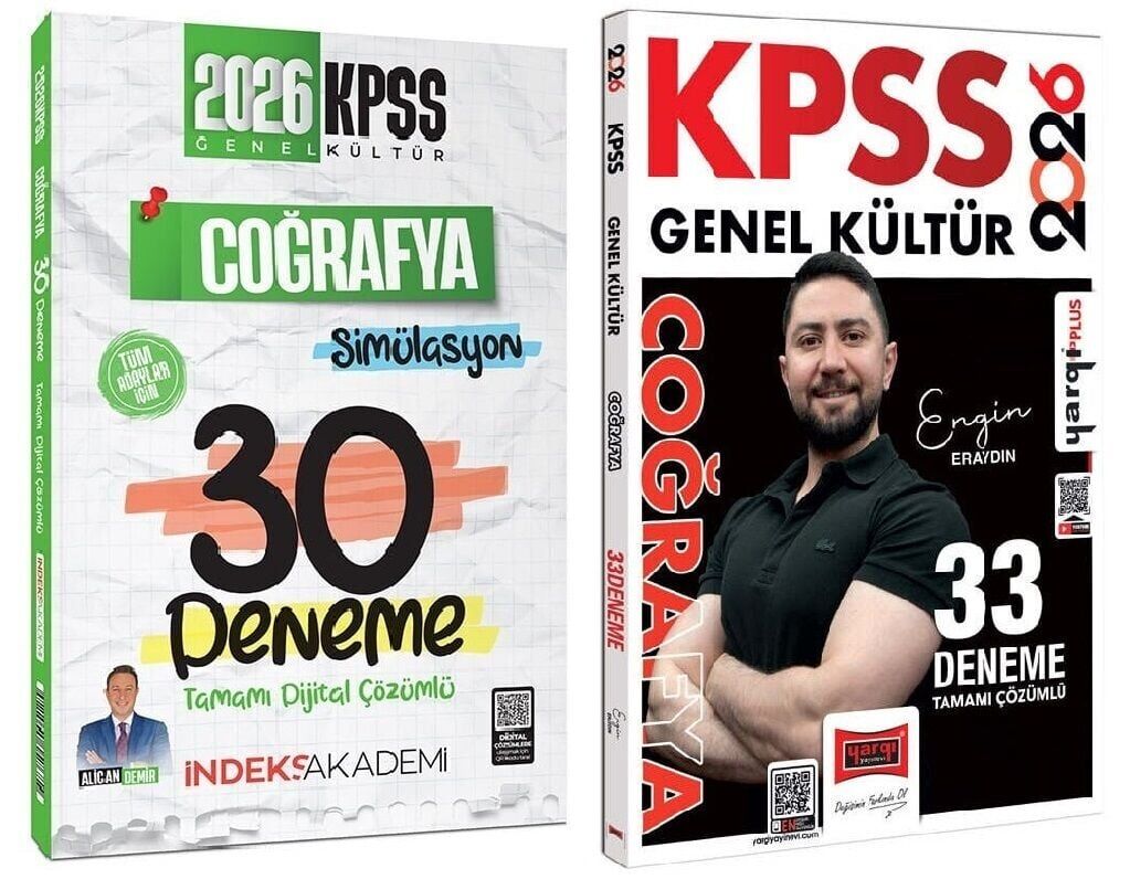 Yargı + İndeks 2026 KPSS Coğrafya 33+30 Deneme 2 li Set - Engin Eraydın, Alican Demir Yargı + İndeks Akademi Yayınları