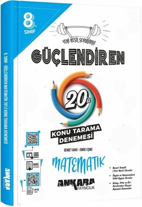 Ankara Yayıncılık 8. Sınıf Matematik Güçlendiren 20 Konu Tarama Denemesi