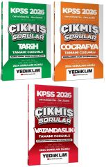 Yediiklim 2026 KPSS Lise Ortaöğretim Ön Lisans Tarih + Coğrafya + Vatandaşlık Çıkmış Sorular Konularına Göre 3 lü Set Yediiklim Yayınları