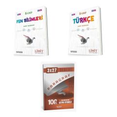 2027 Limit 8. Sınıf Fen LGS Bilimleri + Türkçe Soru + anla kazan paragraf deneme 3'lü Set