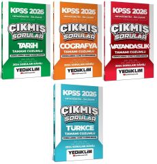 Yediiklim 2026 KPSS Lise Ortaöğretim Ön Lisans Tarih + Coğrafya + Vatandaşlık + Türkçe Çıkmış Sorular Konularına Göre 4 lü Set Yediiklim Yayınları