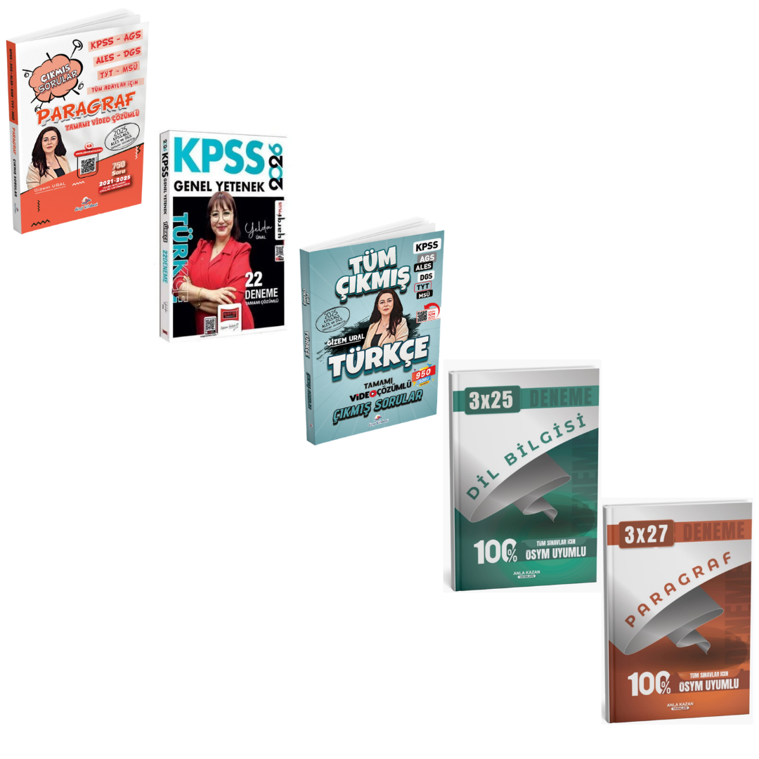 Dizgi Kitap Tüm Adaylar İçin Paragraf Çıkmış Sorular + KPSS Türkçe Deneme + Türkçe Tüm Sınavlar Çıkmış Sorular Seti