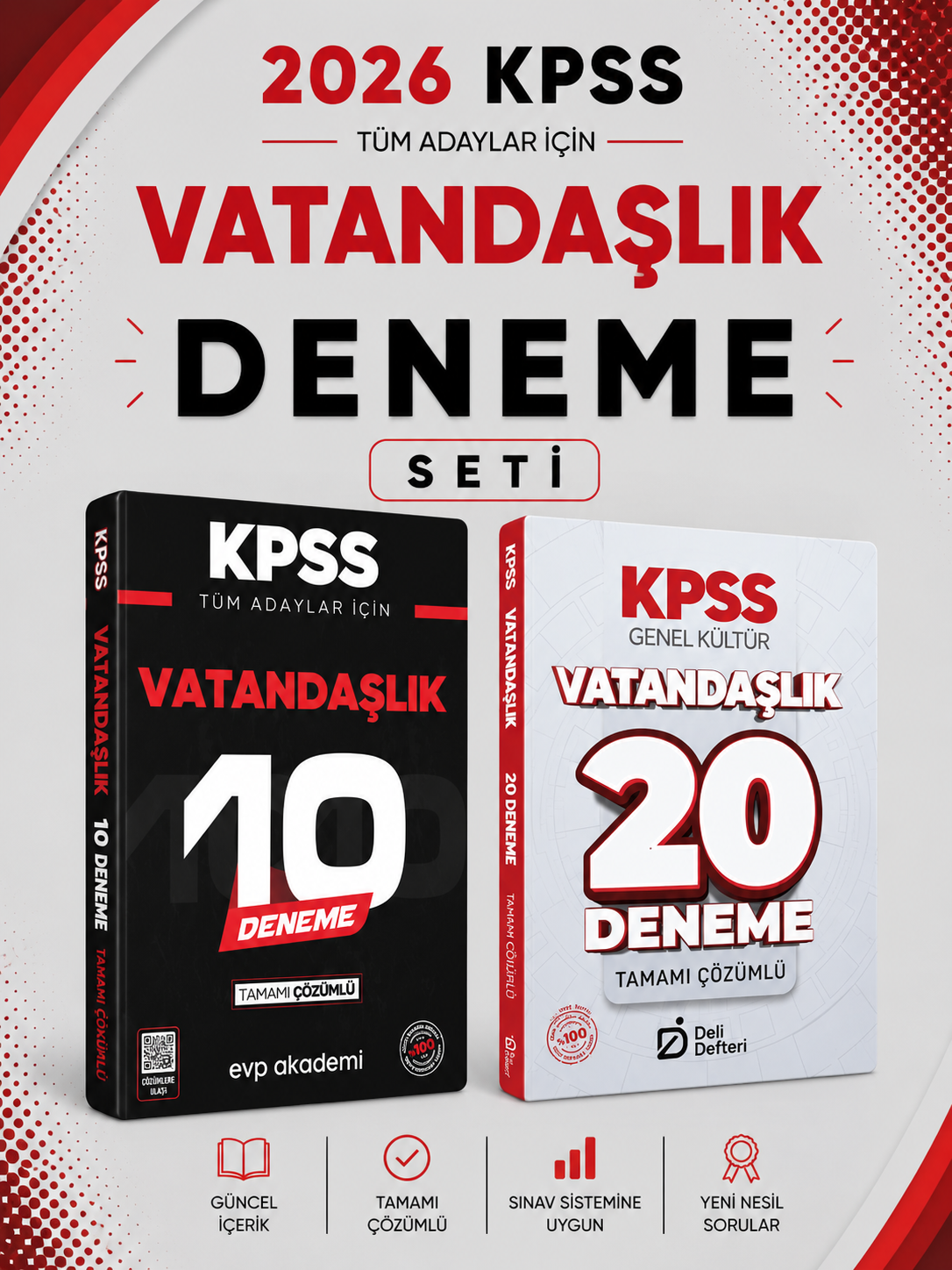 Deli Defteri 2026 KPSS Vatandaşlık 20 Deneme & KPSS Vatandaşlık 10 Deneme EVP Akademi Seti
