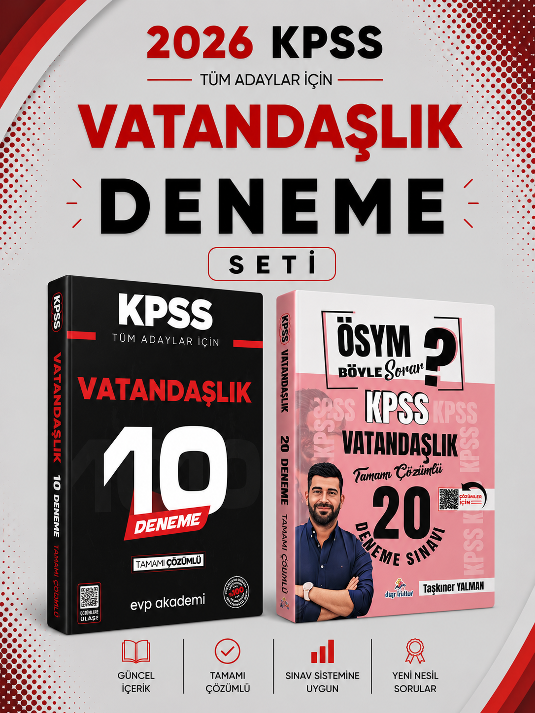 Dizgi Kitap 2026 KPSS Vatandaşlık 20 Deneme & KPSS Vatandaşlık 10 Deneme EVP Akademi Seti