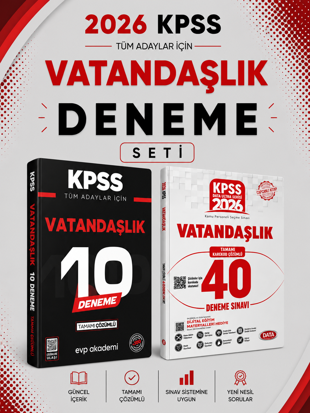Data 2026 KPSS Vatandaşlık 40 Deneme & KPSS Vatandaşlık 10 Deneme EVP Akademi Seti