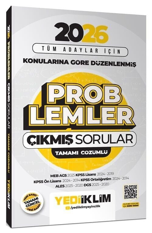 Yediiklim 2026 KPSS MEB-AGS ALES DGS Problemler Çıkmış Sorular Çözümlü Yediiklim Yayınları