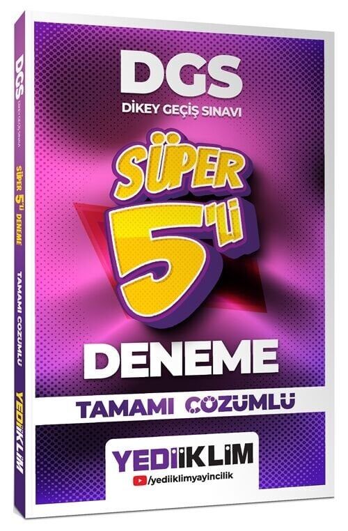 Yediiklim 2026 DGS Süper 5 li Deneme Çözümlü Yediiklim Yayınları