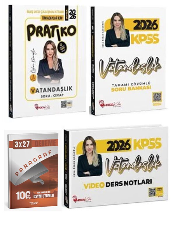 Anla Kazan + Hoca Kafası 2026 KPSS Vatandaşlık Pratiko + Soru Bankası + Video Ders + Paragraf Deneme 4 lü Set