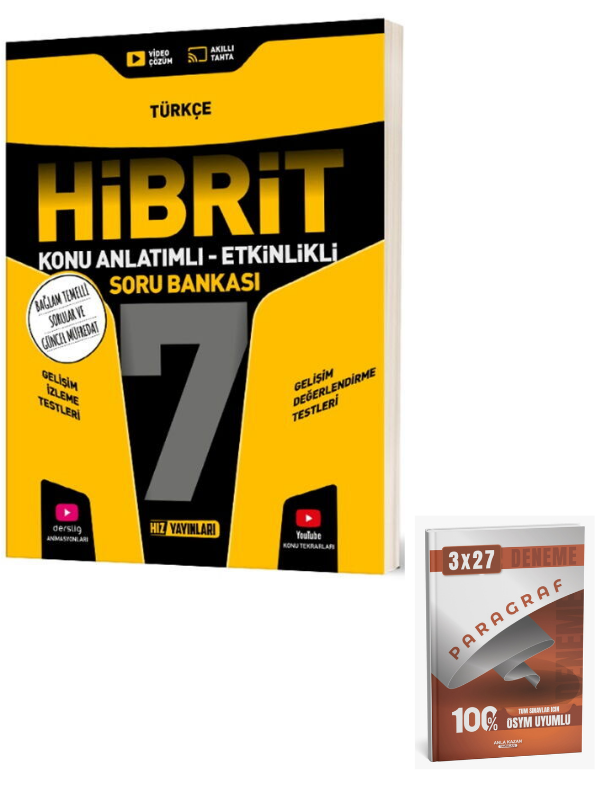 Hız 2027 7. Sınıf Türkçe HİBRİT Konu Anlatımlı Etkinlikli Soru Bankası+ Anla Kazan Paragraf