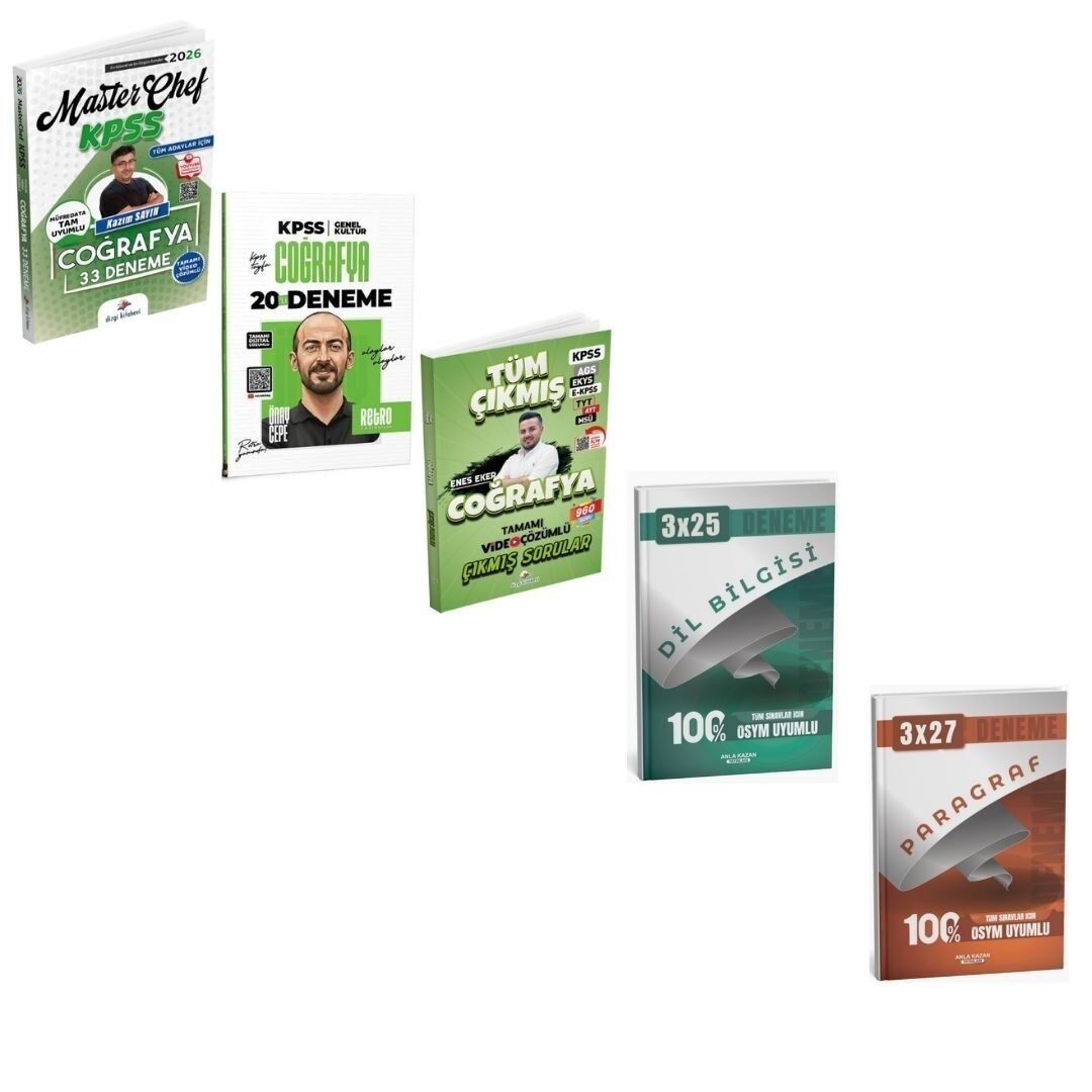 2026 KPSS Coğrafya Deneme + KPSS Coğrafya Çıkmış Sorular + Paragraf Deneme Seti