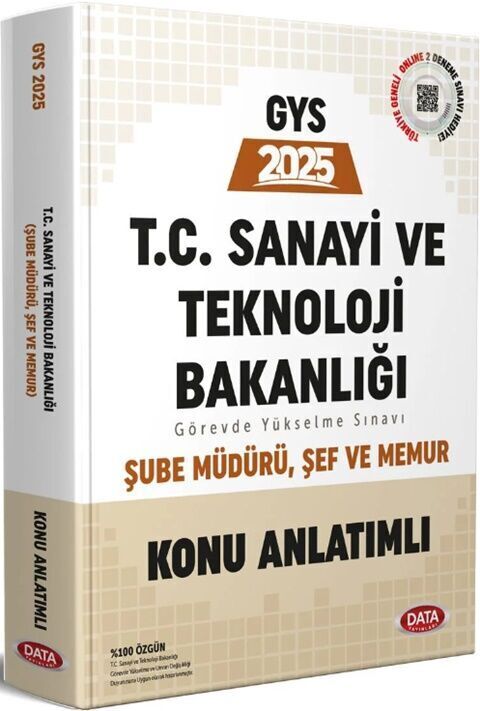 Data Yayınları 2025 GYS T.C. Sanayi ve Teknoloji Bakanlığı Şube Müdürü Şef Memur Konu Anlatımlı