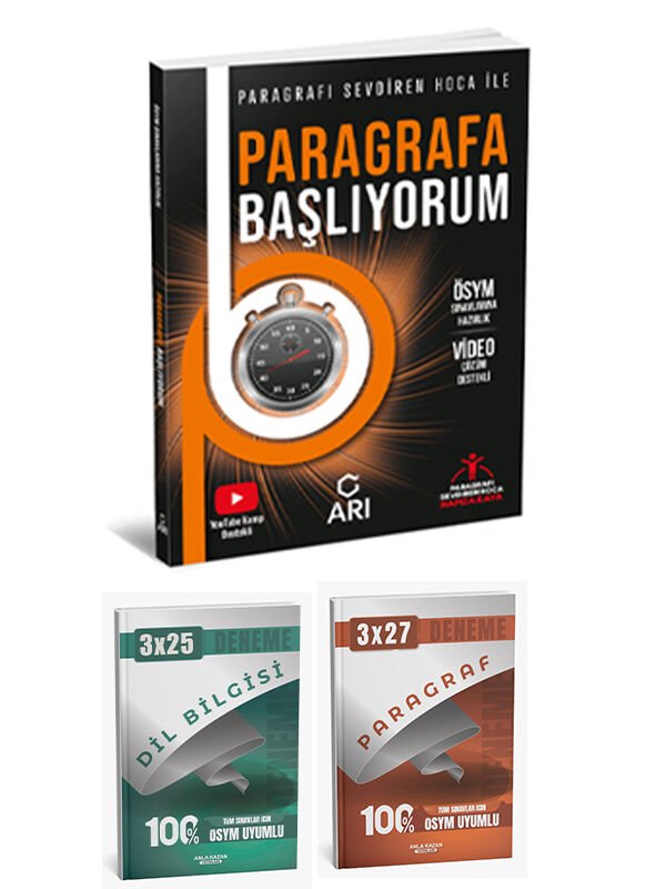 Anla Kazan + Arı Paragrafa Başlıyorum + Paragraf Dil Bilgisi Deneme 3 lü Set