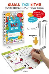 Oluklu Yazı Kitabı (anetil) / Uçan Sihirli Kalem ve Kalem Tutucu Hediyeli Bigkids Yayınları