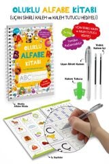 Oluklu Alfabe Kitabı / Uçan Sihirli Kalem ve Kalem Tutucu Hediyeli / 3+