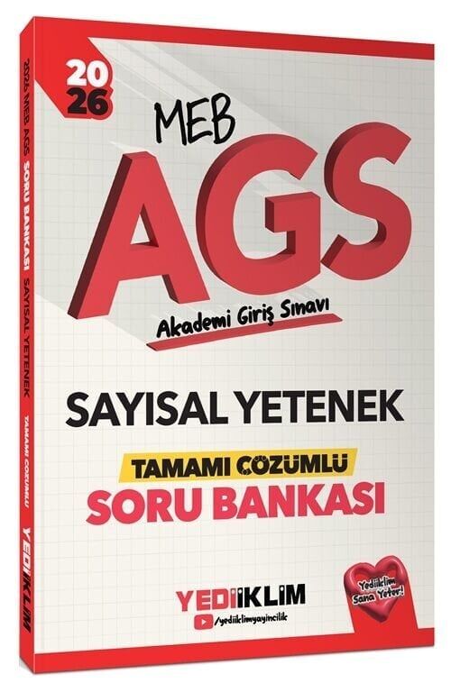 Yediiklim 2026 MEB-AGS Sayısal Yetenek Soru Bankası Çözümlü Yediiklim Yayınları