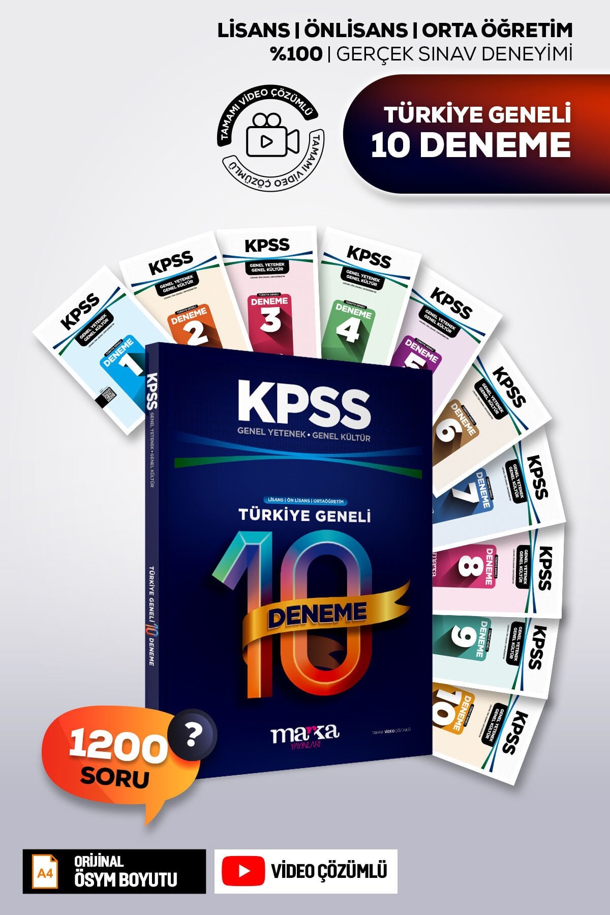 KPSS 2026 Genel KÜLTÜR Genel YETENEK Türkiye Geneli 10 Deneme | Video Çözümlü |