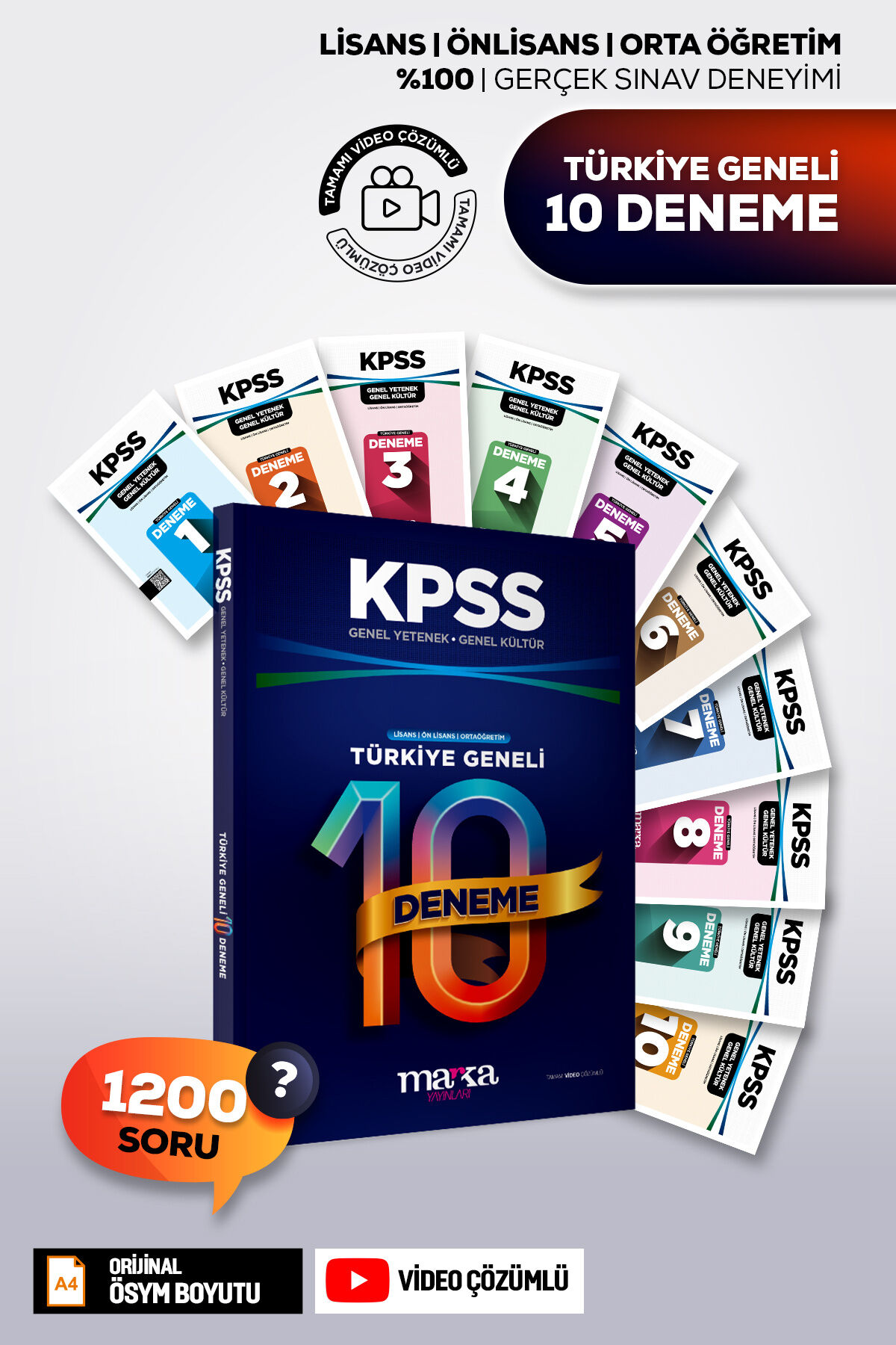 KPSS 2026 Genel KÜLTÜR Genel YETENEK Türkiye Geneli 10 Deneme | Video Çözümlü |